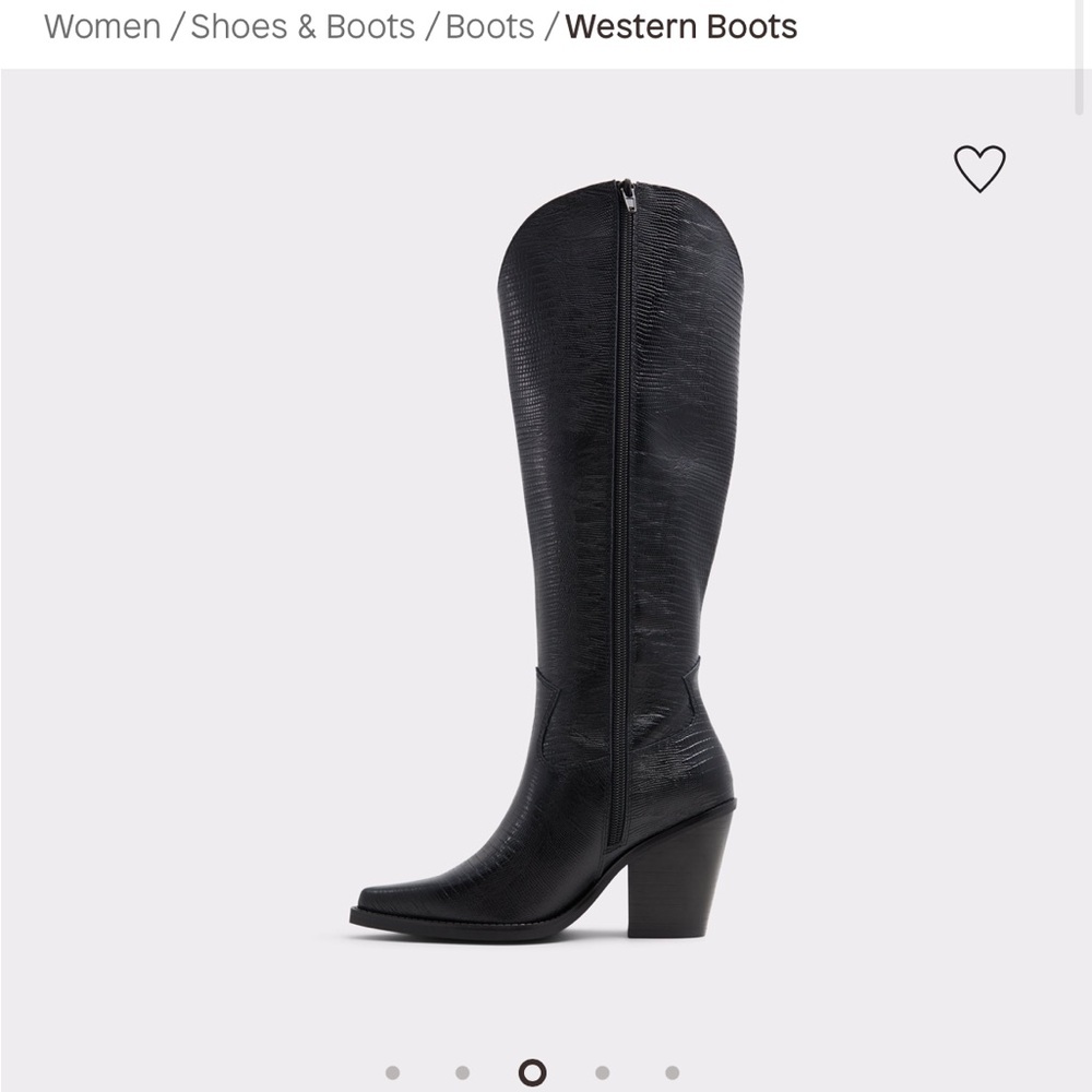 Aldo Nevada leather black tall western boots. Size 10